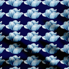 Blue Rose Stripes Print Fabric