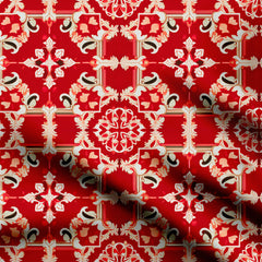 Red Bohemian Print Fabric