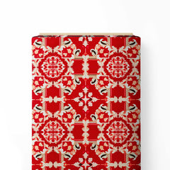 Red Bohemian Print Fabric