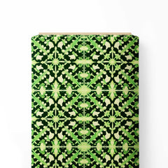 Green Boho Print Fabric