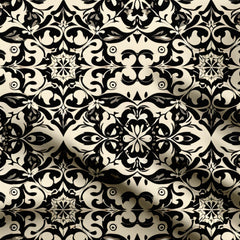 Black Boho Print Fabric