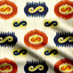 Creamy Ikat Print Fabric