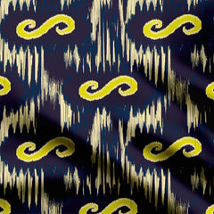 Beige & Indio Ikat Print Fabric