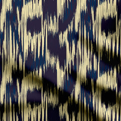 Beige & Indio Abstract Ikat Print Fabric