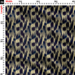 Beige & Indio Abstract Ikat Print Fabric