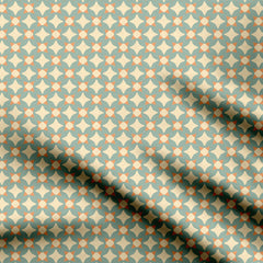 Winter holiday beige stars on aqua sea background Print Fabric