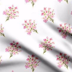 Pretty Pink Pansies Print Fabric