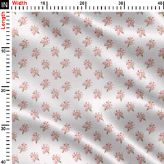 Pretty Pink Pansies Print Fabric