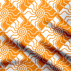 Geometric Sun Pattern Print Fabric