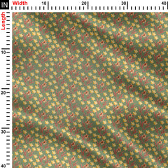 Yellow and peach blooms Print Fabric