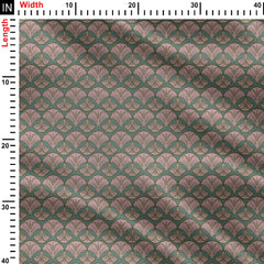 Floral Elegance Pink Petals and Green Serenity Print Fabric