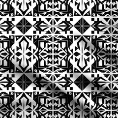 Black White Abstract Print Fabric