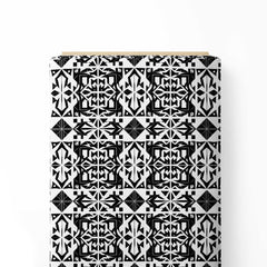 Black White Abstract Print Fabric