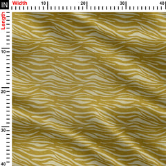 Golden Zebra Stripes Print Fabric