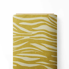 Golden Zebra Stripes Print Fabric