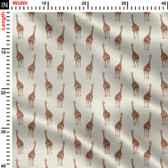 Hand Drawn Giraffe Print Fabric