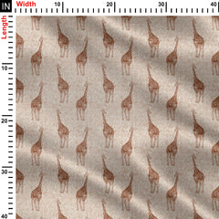 Giraffe Print with Hand Drawn Stripes at the Back Print Fabric