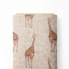 Giraffe Print with Hand Drawn Stripes at the Back Print Fabric