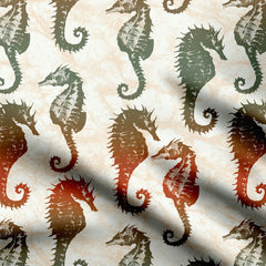 Sea Horse Print Fabric