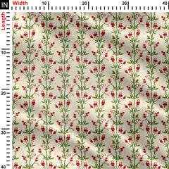 Trailing Pink Sweet Pea Flowers Print Fabric