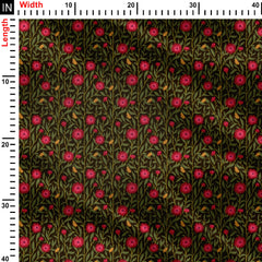 Spring Floral Trellis Pink on Dark Print Fabric