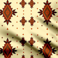 Orange Motif Print Fabric