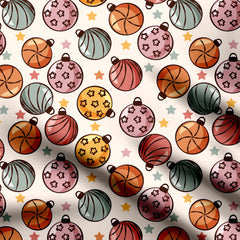 Christmas Balls Print Fabric