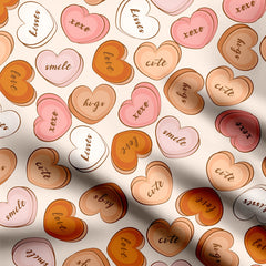 Cure Heart Shape Candy Print Fabric