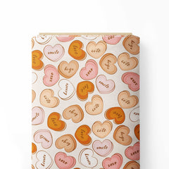 Cure Heart Shape Candy Print Fabric