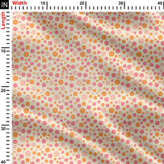 Cute Pink and peachy vibes Smiley Print Fabric