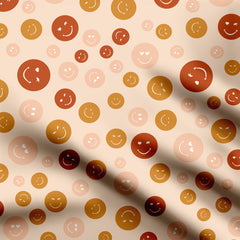 Cute Boho Vibes smileys Print Fabric