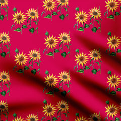 Beautiful Sunflowers Print Fabric