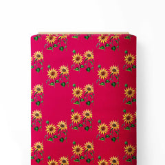 Beautiful Sunflowers Print Fabric