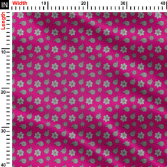 paisley pattern in pink background Print Fabric