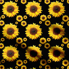 Crepe 3 Meters Sunflower Print Fabric