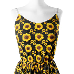 Crepe 3 Meters Sunflower Print Fabric