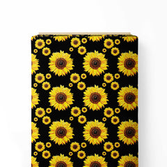 Crepe 3 Meters Sunflower Print Fabric