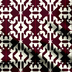 Maroon Geometric Print Fabric