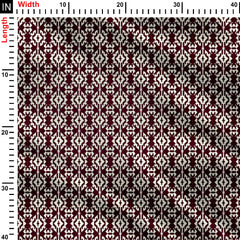 Maroon Geometric Print Fabric