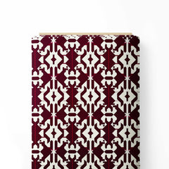 Maroon Geometric Print Fabric