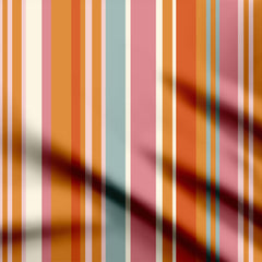 Retro Stripes Flame Red Print Fabric