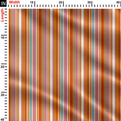 Retro Stripes Flame Red Print Fabric