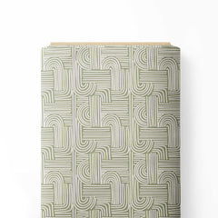 Sage Green Boho Motifs Print Fabric