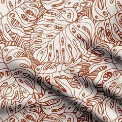 Tropical Monstera Leaves Print Fabric