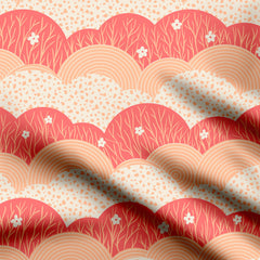 Peach Fuzz Abstract Clouds Print Fabric