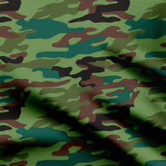 Green Camouflage Print Fabric