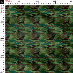 Green Camouflage Print Fabric