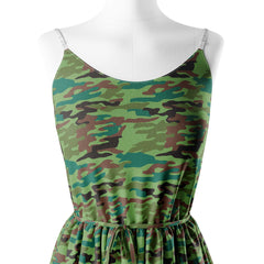 Green Camouflage Print Fabric