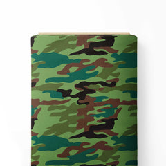 Green Camouflage Print Fabric