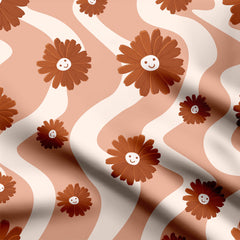 Retro Petal Paradise Print Fabric